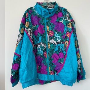 Vintage 80s Jacket Windbreaker - Colorful Retro Throwback - Oversized